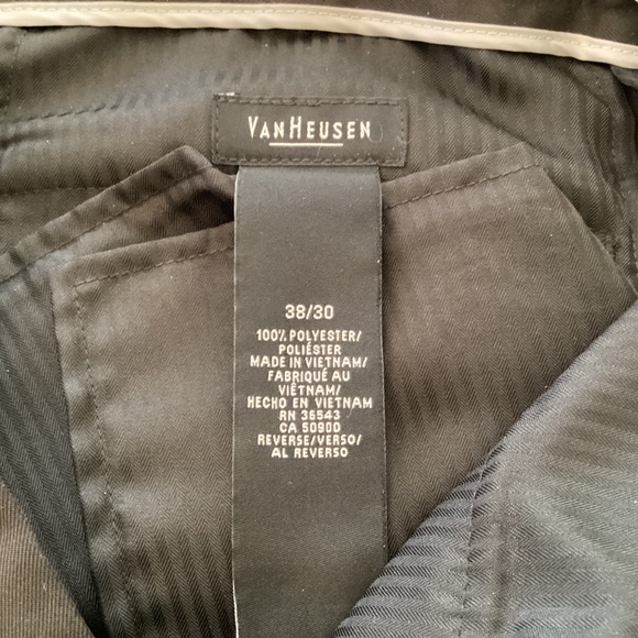 VanHeusen Black Mens Slacks Pants Trousers 38x30 - Picture 3 of 4